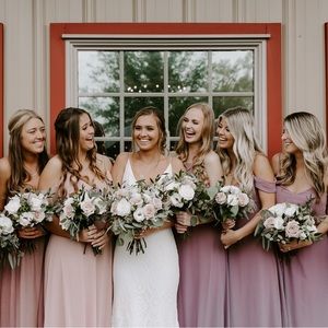 Small Birdy Grey chiffon Jules bridesmaid dress